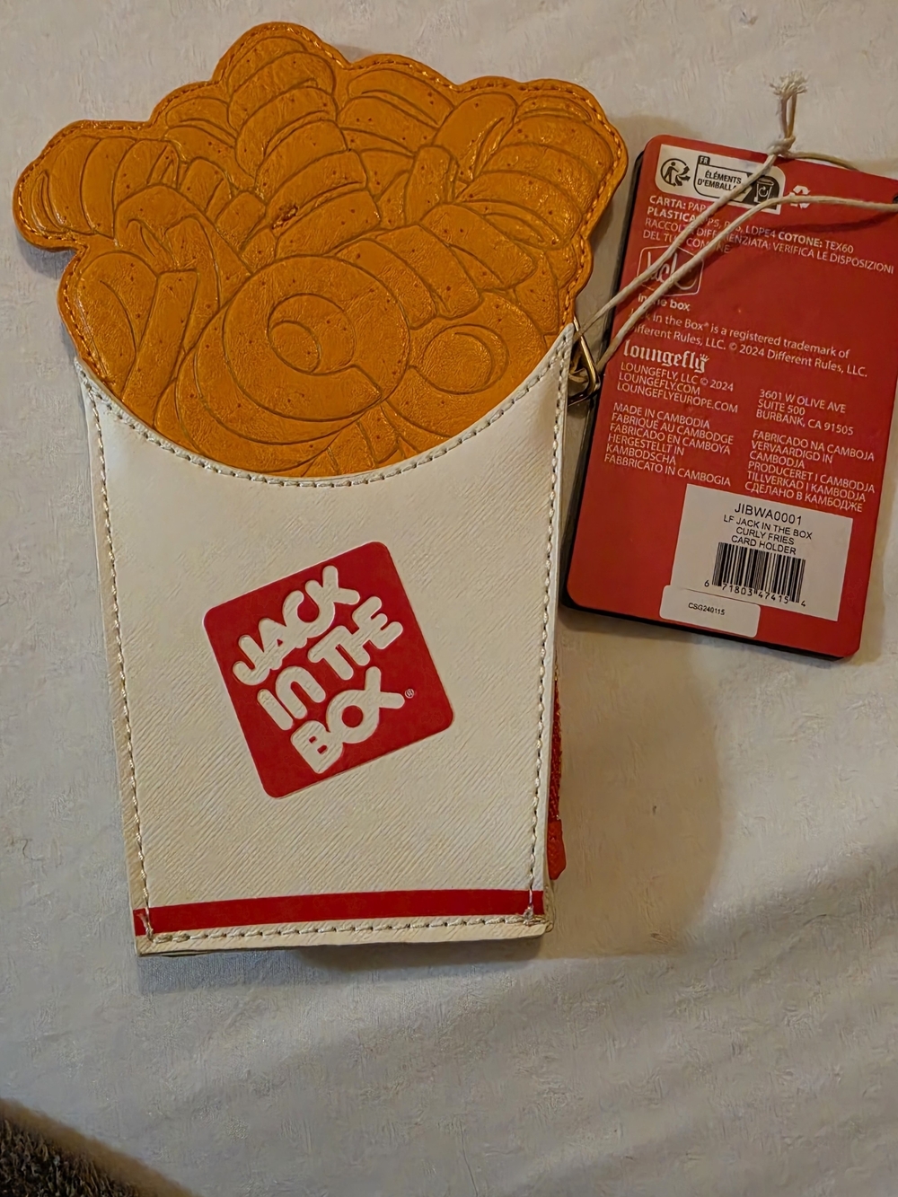 Loungefly White & Red Jack in the Box Fries Cardholder Wallet